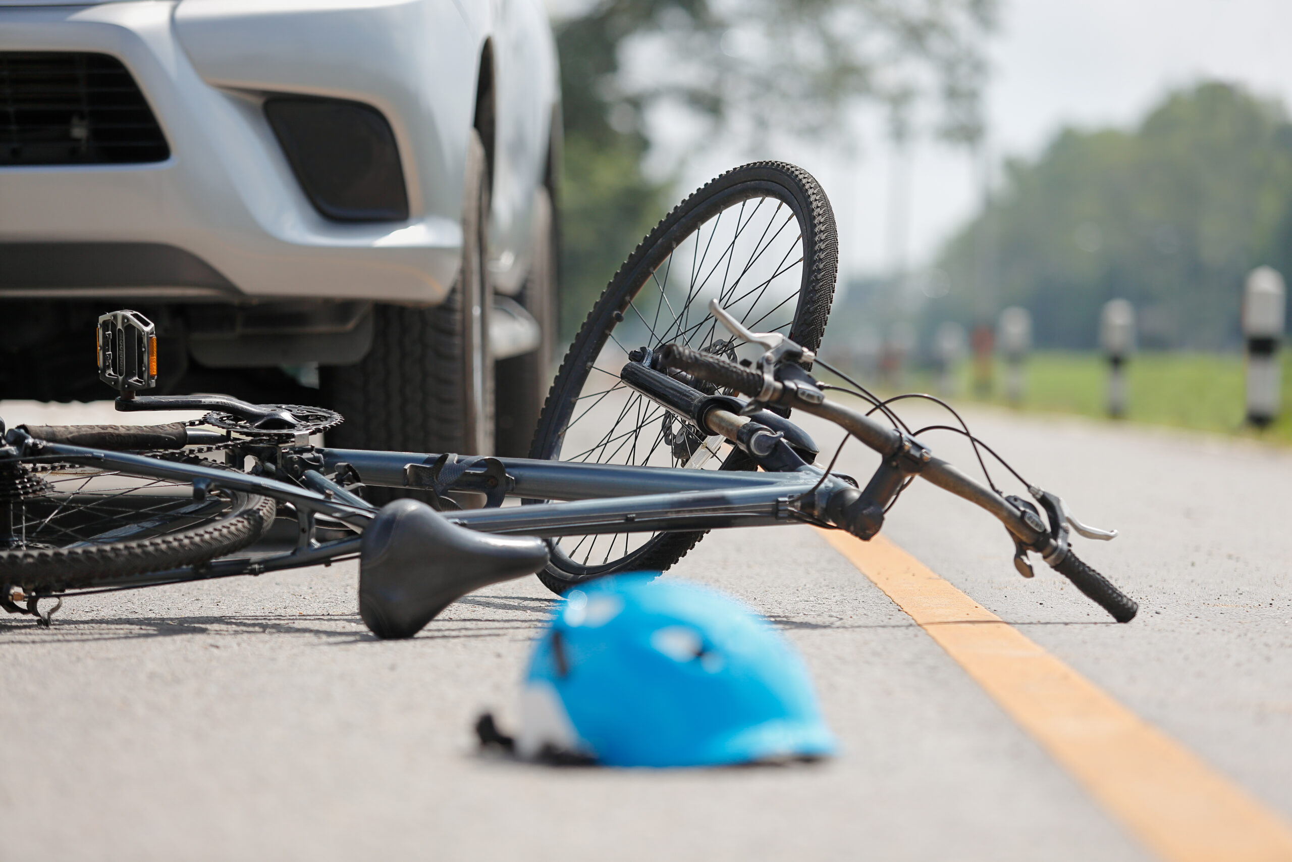 Injured cyclists in a bicycle crash